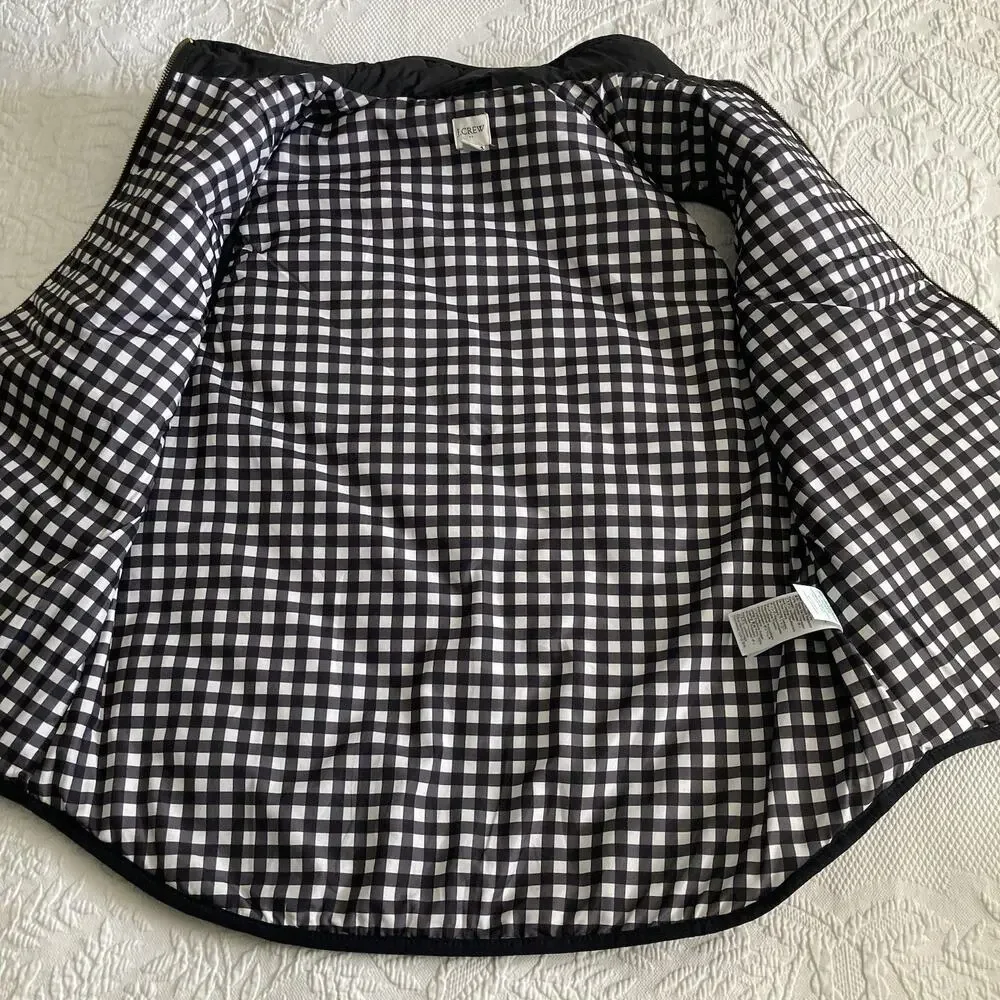 J. Crew Factory Black Quilt Puffer Vest Style BJ901 classic preppy Women’s Large - Picture 5 of 11